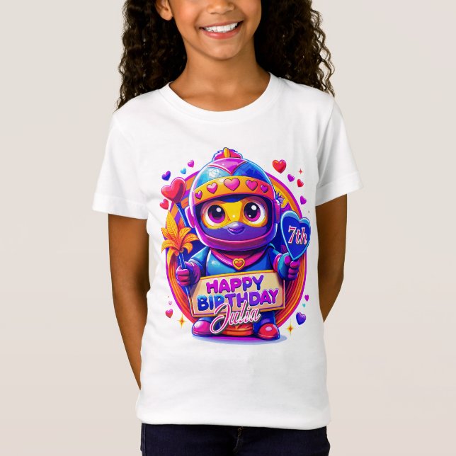 T-Shirt Amour mignon & Art à thème Ninja, Cadeau d'anniver (Devant)