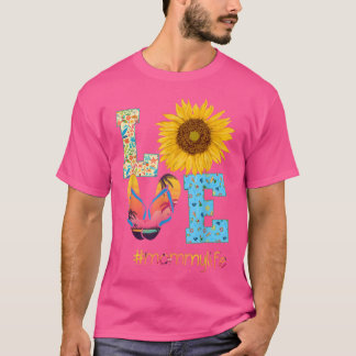 T-shirt Amour Mommy Vie Flip Flops Tournesol Été Mère