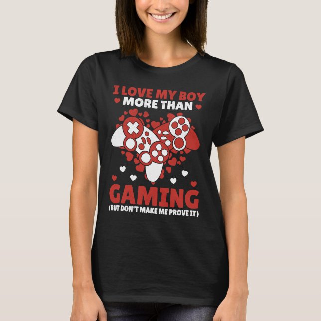 T-shirt Amour Mon Garçon Jeu Femmes Valentines Jeu de Jour (Devant)