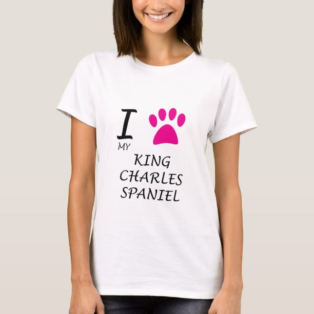 T-shirt Amour Mon Roi Charles Badge Spaniel (Devant)