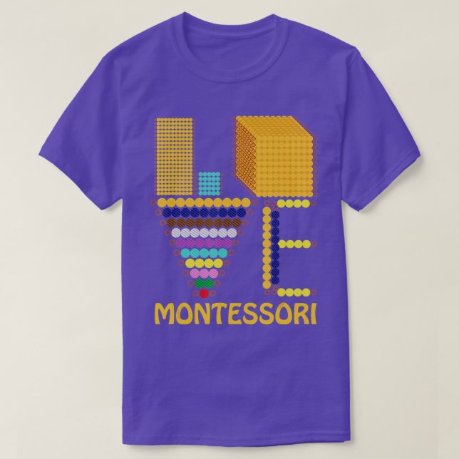 T-shirt Amour Montessori Enseignant Éducation Retour À L'É (Design devant)