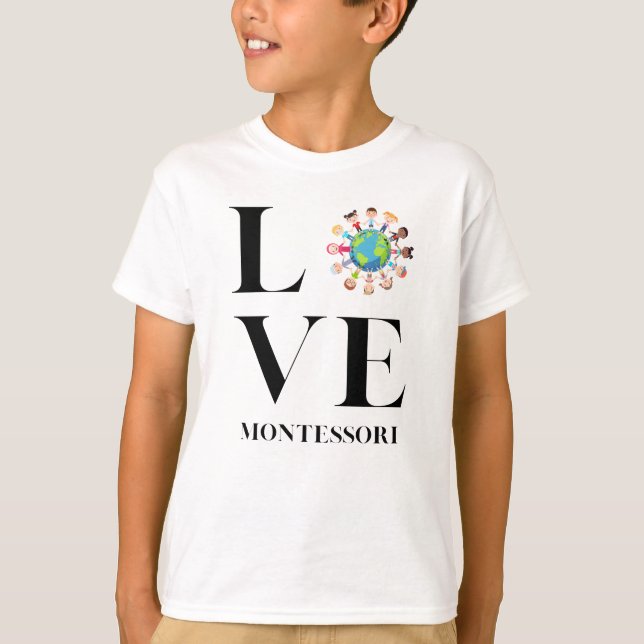 T-shirt Amour | Montessori | Les Enfants Du Monde Entier (Devant)