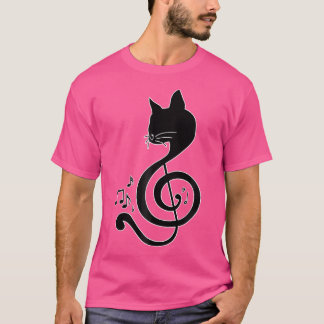 T-shirt Amour Musique Chat Note De Musique Note Musicale P
