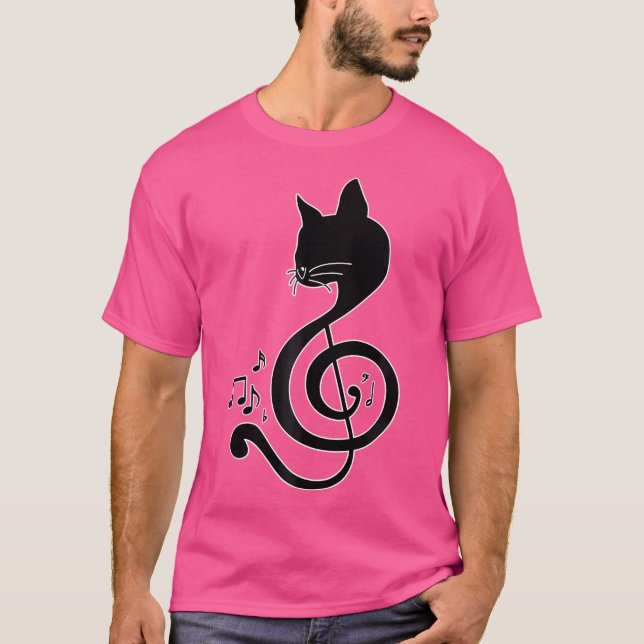 T-shirt Amour Musique Chat Note De Musique Note Musicale P (Devant)