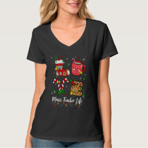 T-shirt Amour Musique Enseignant Vie Sucre de canne Noël N