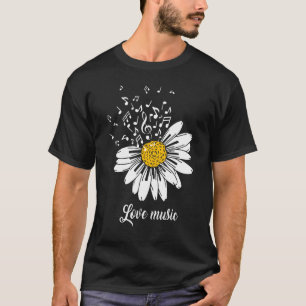 T-shirt Amour Musique Et Chrysanthèmes