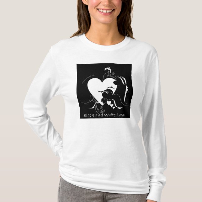 T-shirt Amour noir et blanc (Devant)