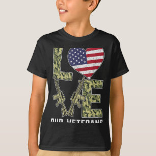 T-shirt Amour Notre Jour Des Anciens Combattants Fier Drap
