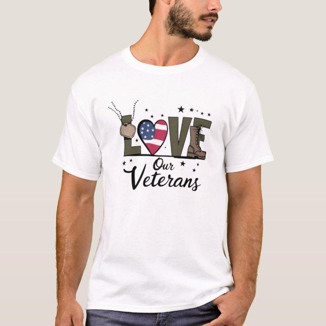 T-shirt Amour Notre Jour des anciens combattants Fier Jour (Devant)