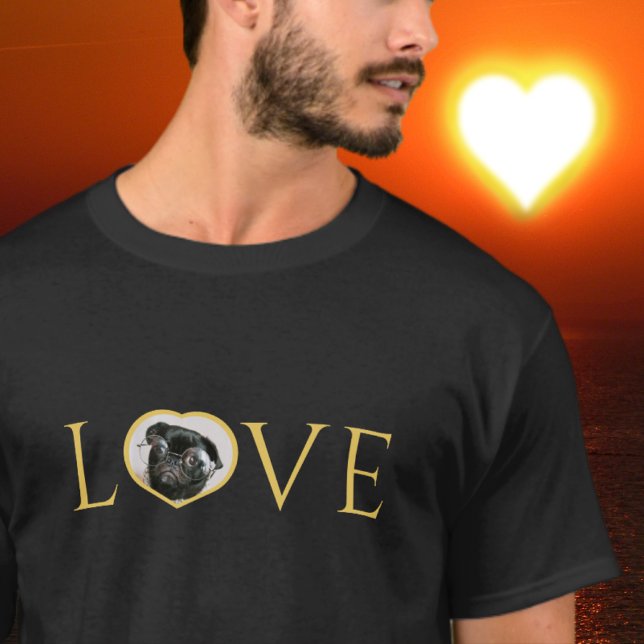 T-shirt Amour | O photo de coeur personnalisée Faux or (Créateur téléchargé)