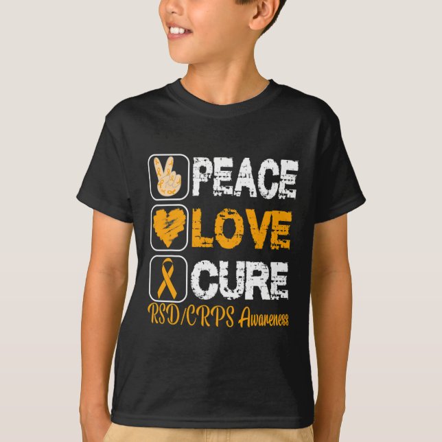 T-shirt Amour Paix Cure Rsd Crps Sensibilisation (Devant)
