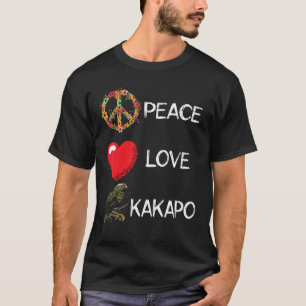 T-shirt Amour Paix Kakapo Oiseau Kakapo Perroquet Nouvelle