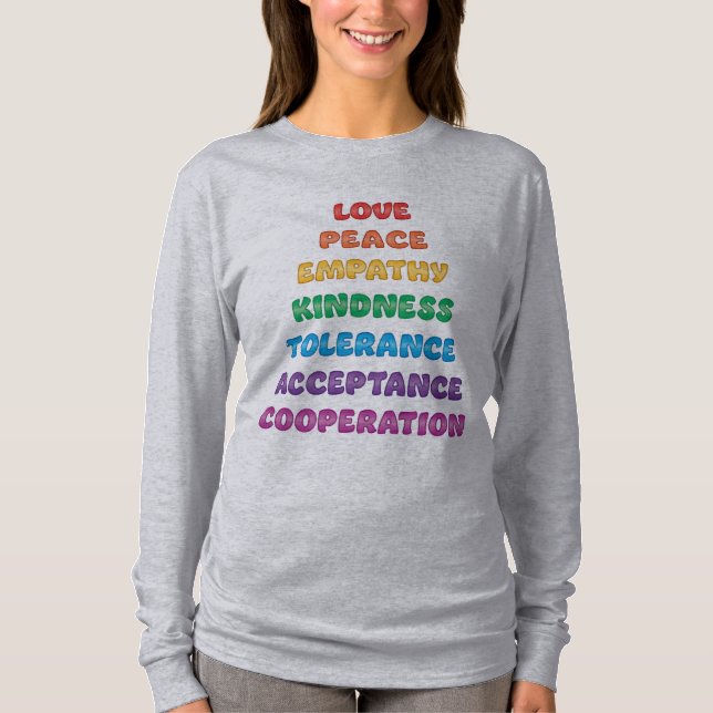 T-shirt Amour, paix...Manches longues (Devant)