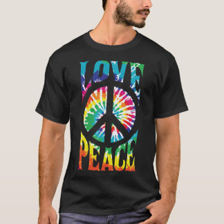 T-shirt Amour-Paix-Rétro-les années 70-Floral