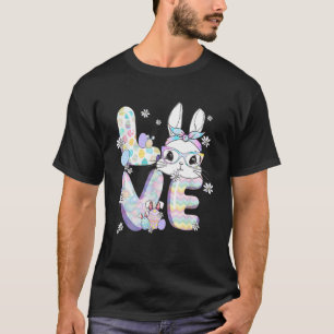 T-shirt Amour Pâques enseignant Bunny mignon visage heureu