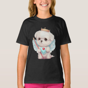 T-shirt Amour paradisiaque : Chien maltais mignon