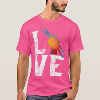 T-shirt Amour Percussion tambour Bâtons de tambour de tamb