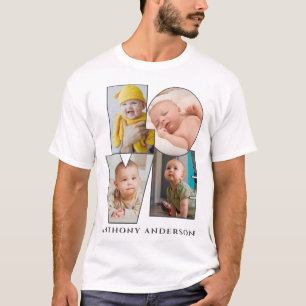 T-shirt Amour personnalisé modèle photo coeurs et texte