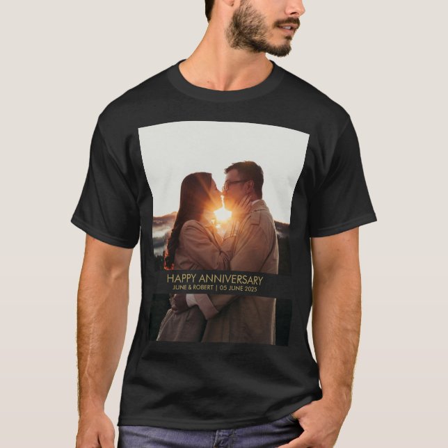 T-shirt Amour photo anniversaire moderne (Devant)