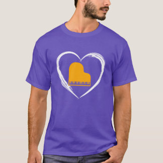 T-shirt amour piano rétro