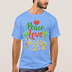 T-shirt Amour pour la paix amusant Légumes Slogan Vegans V