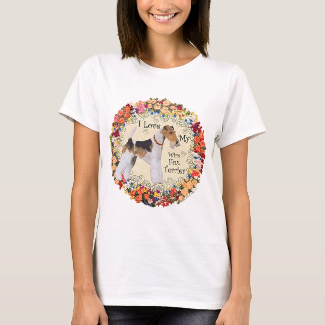 T-shirt Amour pour le Fox-Terrier à poil dur (Devant)