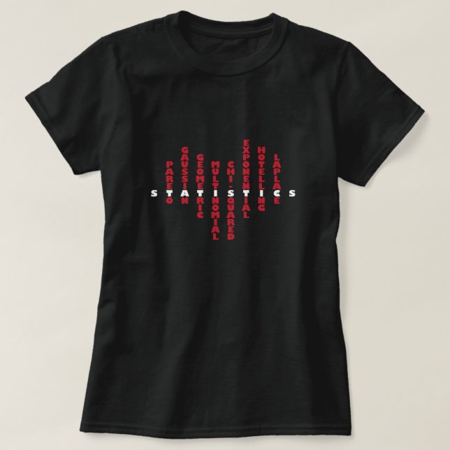 T-shirt Amour pour les statistiques dans mon coeur (couleu (Design devant)