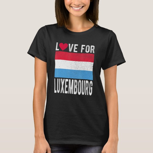T-shirt Amour pour Luxembourg (Devant)