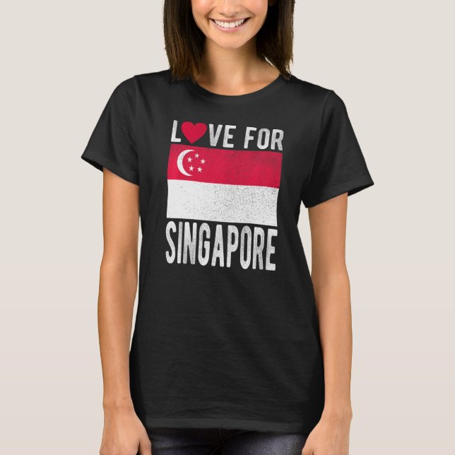 T-shirt Amour pour Singapour Premium (Devant)