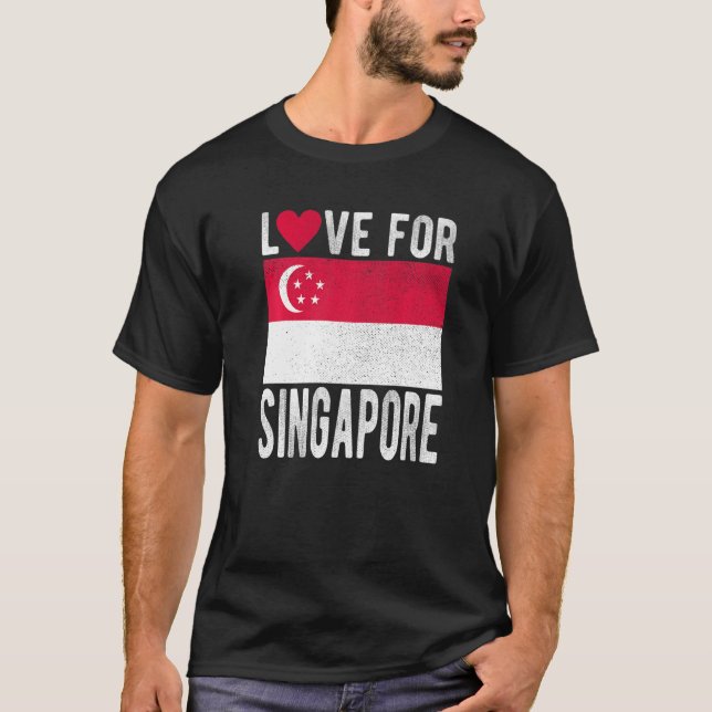 T-shirt Amour pour Singapour Premium (Devant)