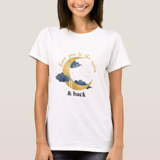 T-shirt Amour pour toi jusqu'à la lune et retour Bohème Or