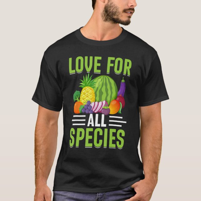 T-shirt Amour Pour Toutes Les Espèces I Vegan (Devant)