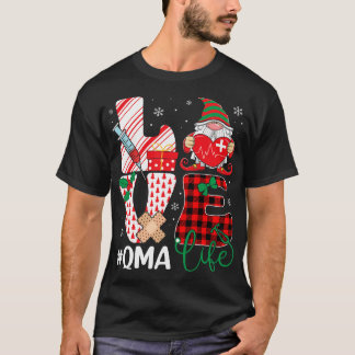 T-shirt Amour QMA drôle Gnome Infirmière Stethoscope Noël 
