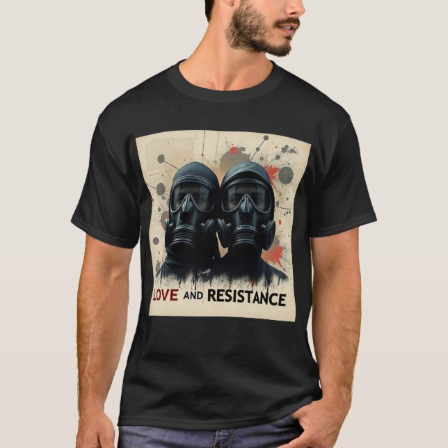 T-shirt AMOUR & RÉSISTANCE Graphique Moderne 2 (Devant)