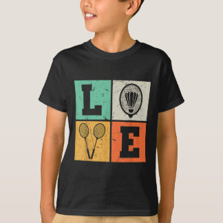 T-shirt Amour Rétro Amateur de Badminton