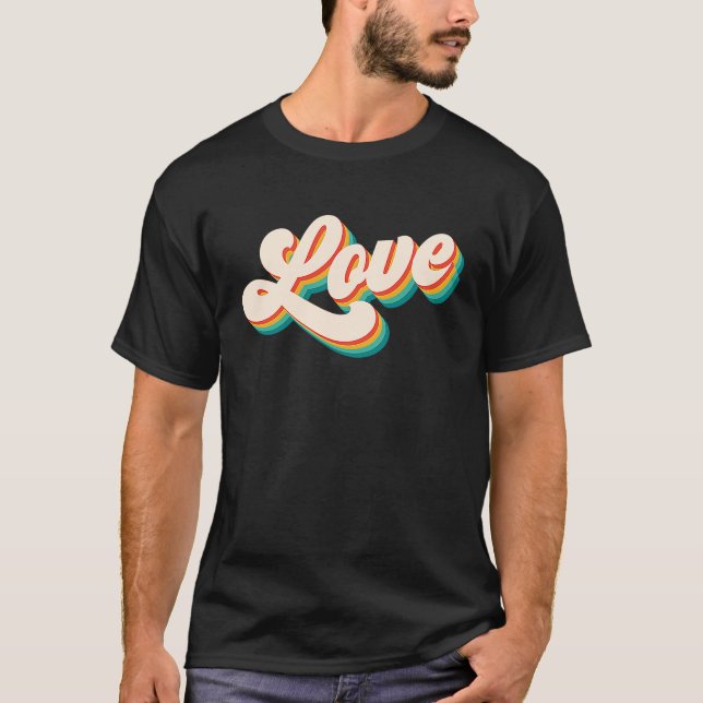 T-shirt Amour Rétro Âme Authentique (Devant)
