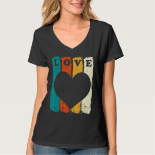 T-shirt Amour Rétro Cœur Saint-Valentin Vintage Amant