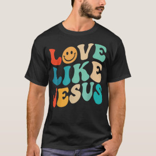 T-shirt Amour Rétro Comme Jésus Sourire Visage esthétique