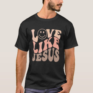 T-shirt Amour Rétro Comme Jésus Visage Heureux  Esthétique