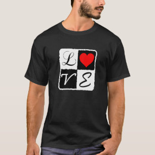 T-shirt Amour Romantique Cœur Noir Et Blanc