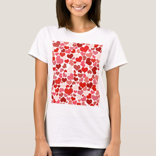 T-shirt Amour, Saint-Valentin, Jour, Coeur, Femmes, Rose,  (Devant)