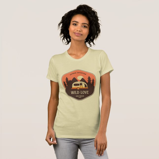 T-shirt Amour sauvage et paix (Devant entier)
