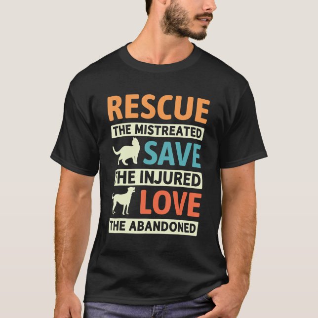 T-shirt Amour Secouru Animaux Stuffés Chien Chien Chien Ch (Devant)