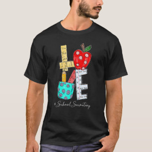 T-shirt Amour Secrétaire de l'école Retour à l'école 1er j