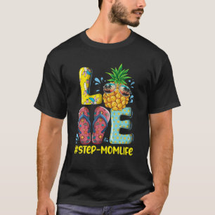 T-shirt Amour Step-Maman Vie Flip Flops Hippie Ananas Sum