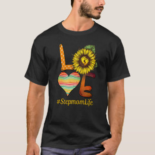 T-shirt Amour Step Maman Vie Grand-mère Fleur Soleil Fête