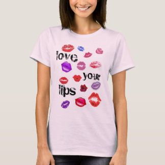 T-shirt amour ta chemise de baiser des lèvres