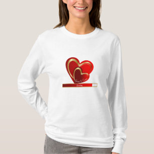 T-shirt Amour tendance Chargement Cœurs rouges Petite amie
