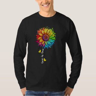 T-shirt Amour Tournesol Arc-en-ciel Fierté Ally LGBT Égali