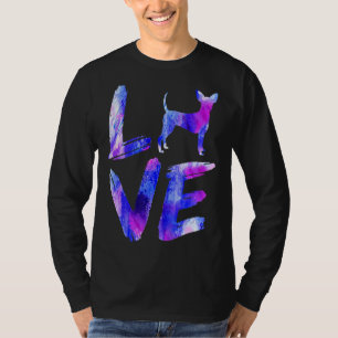 T-shirt Amour Toy Fox Terrier Aquarelle Bleu Chien Papa